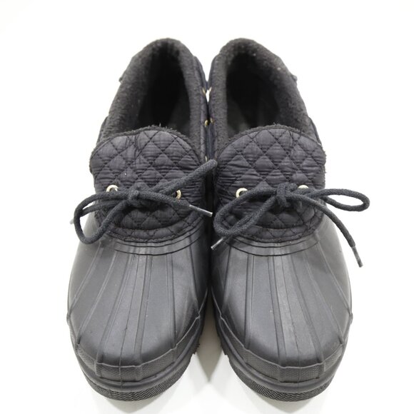 Sperry Duckling Black Rubber & Quilted Nylon Short Rain Boots - 10 - Picture 6 of 7